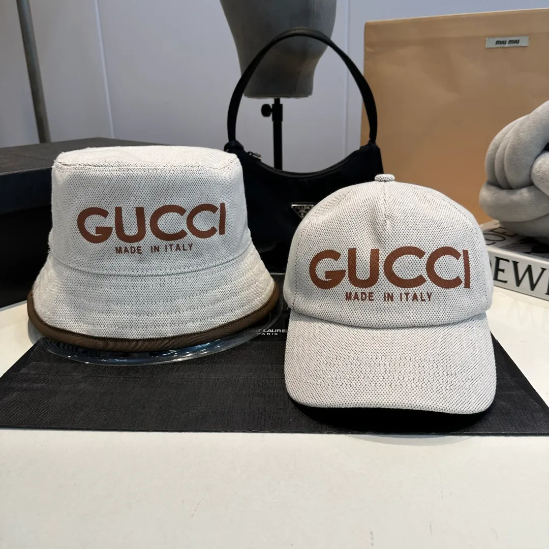 P60 GUCCI Gucci 2025 counter new simple embroidered fisherman hat, very trendy! Casual and sports style, classic production, super easy to match!