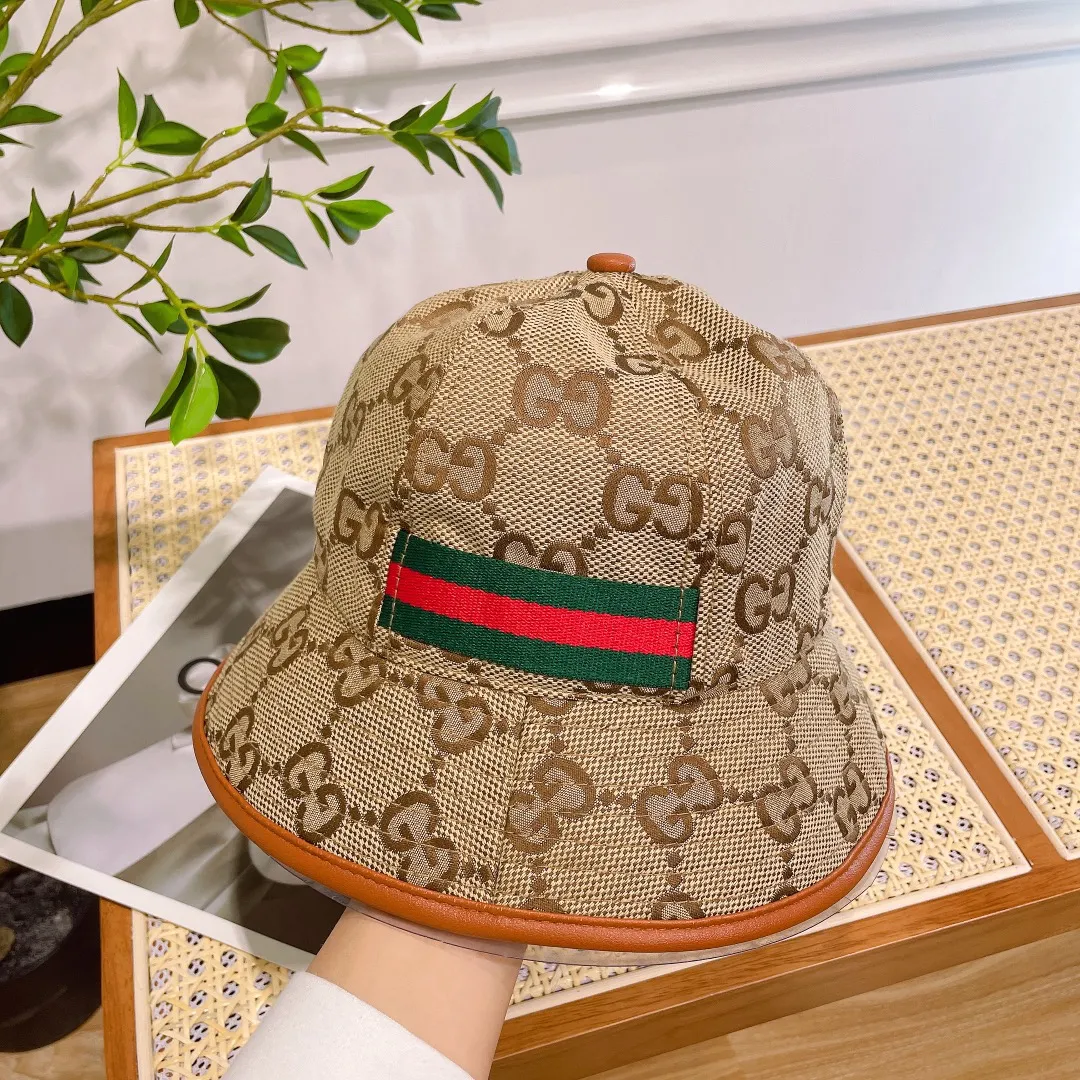 P60 GuccI presbyopia logo fisherman hat 2023 new product double C large logo jacquard craft same style for couples