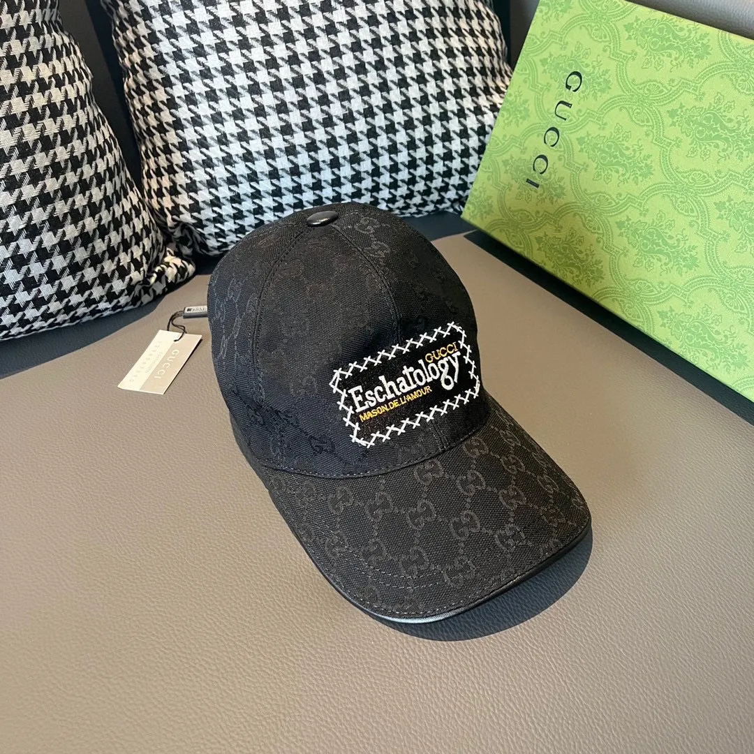 🉐️90 new model shipped, Gucci (Gucci) new original baseball cap, heavy embroidery, 1:1 mold customization, details comparable to counters, original canvas + first-layer cowhide, pure cotton lining, great quality! The first choice for handsome men and beautiful women, fashionable and versatile. Basic head circumference 56, adjustable patch