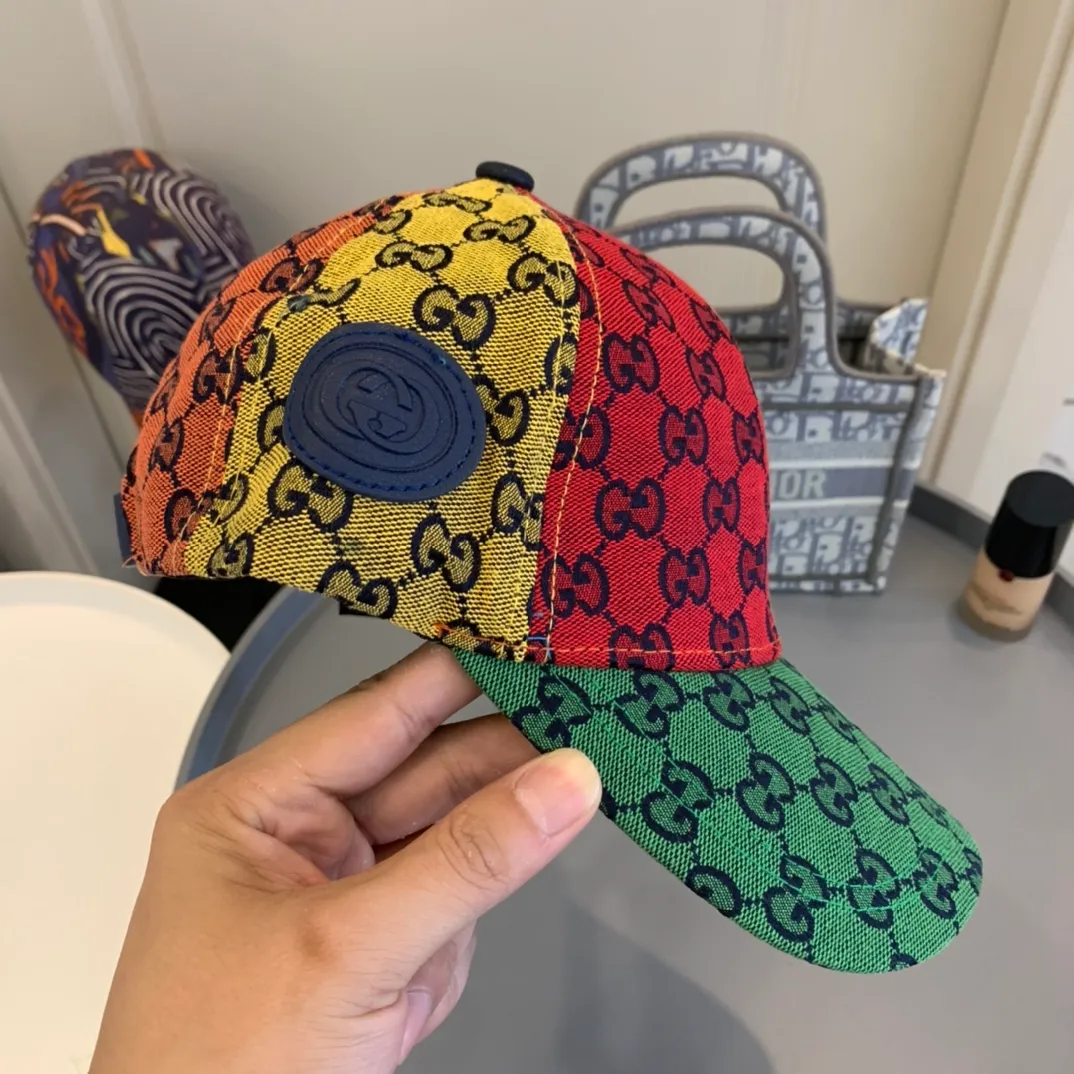 P80 2021 GUCCI Baseball Cap🧢Colorful stitching casual style, low-key luxury, super fashionable colors, trendy and versatile