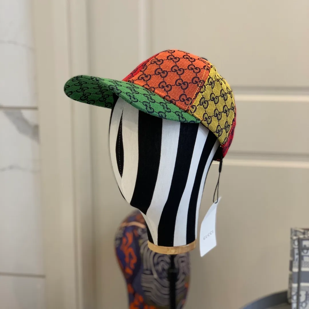P80 2021 GUCCI Baseball Cap🧢Colorful stitching casual style, low-key luxury, super fashionable colors, trendy and versatile