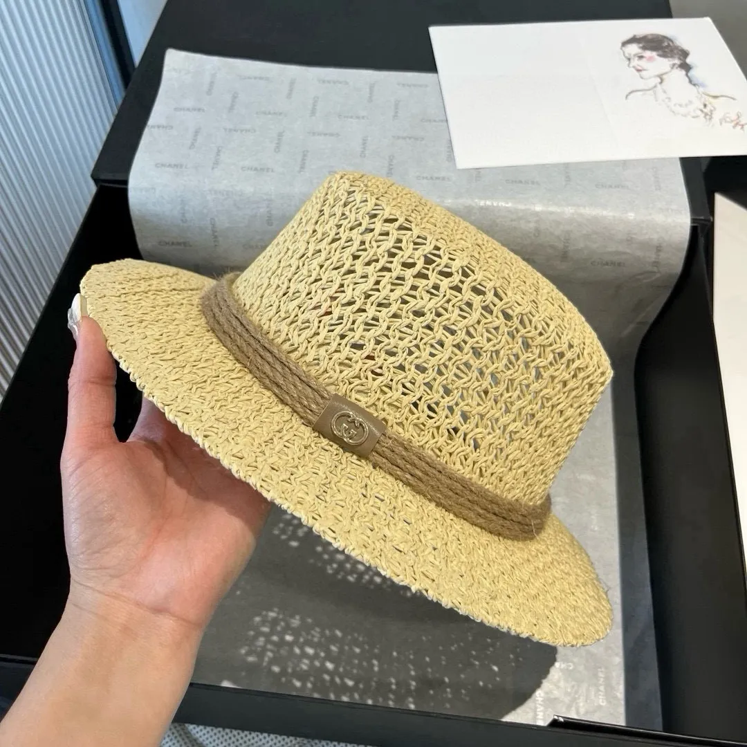 💰120¥ Gucci flat top hat, hollow sun hat, small top hat, head circumference 57cm