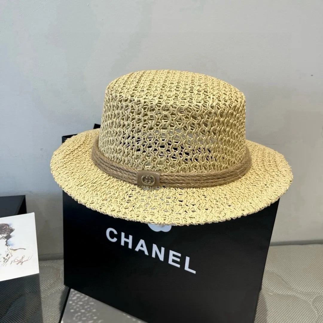 💰120¥ Gucci flat top hat, hollow sun hat, small top hat, head circumference 57cm