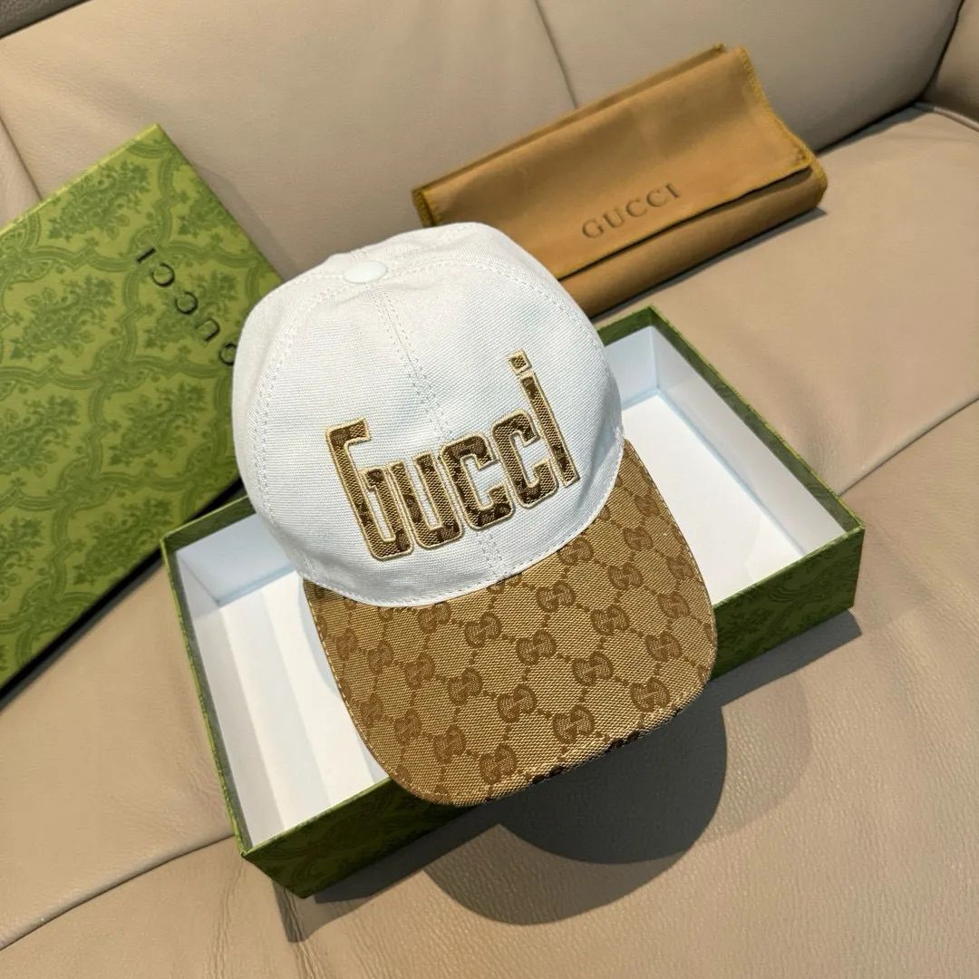 P90., Gucci new original baseball cap, Gucci jacquard. 1:1 mold opening and customization at the counter, original canvas fabric + first layer of cowhide, light and breathable! The basic head circumference is 56cm, and the patch is adjustable.