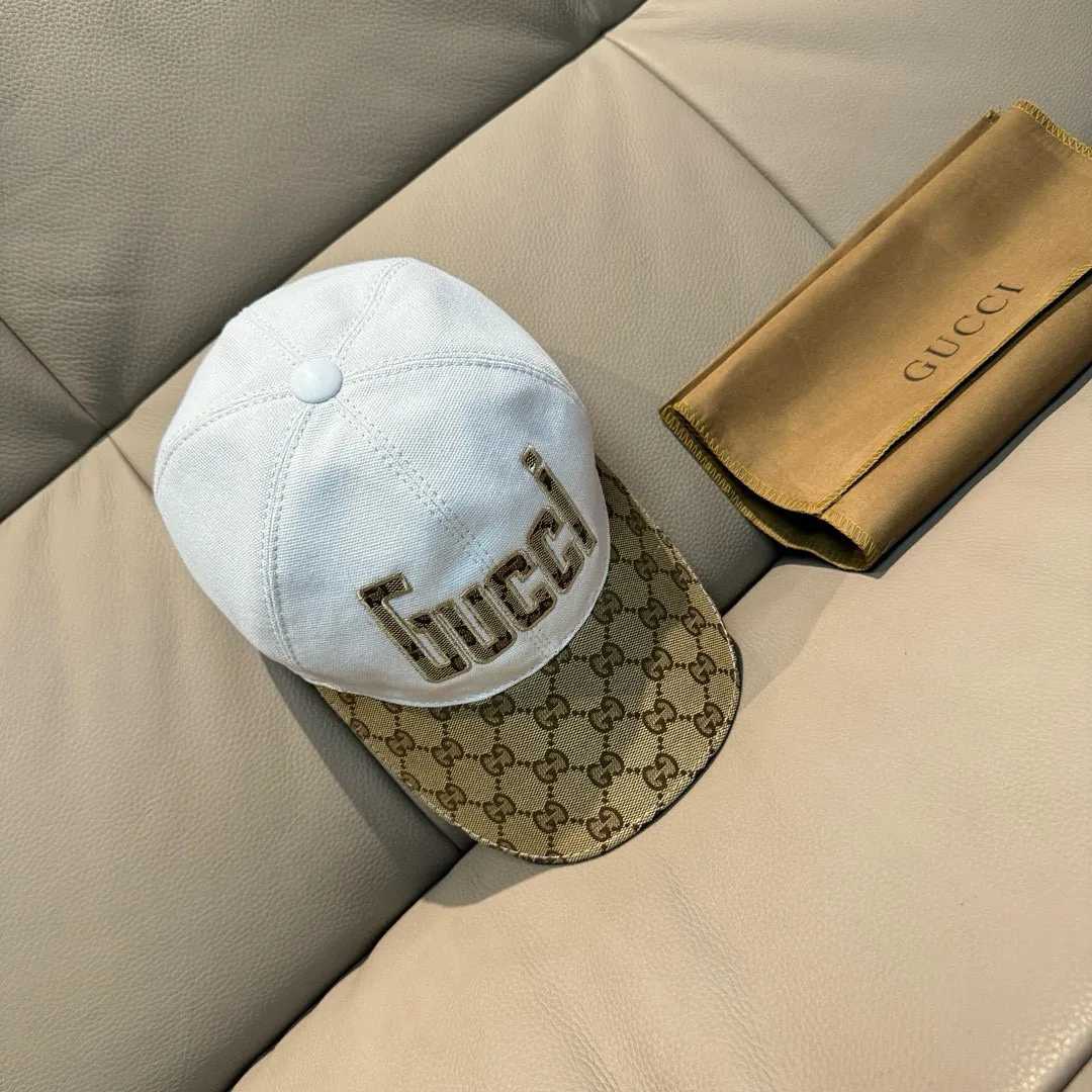 P90., Gucci new original baseball cap, Gucci jacquard. 1:1 mold opening and customization at the counter, original canvas fabric + first layer of cowhide, light and breathable! The basic head circumference is 56cm, and the patch is adjustable.