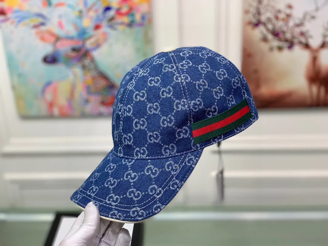 🉐120 new models have arrived! , Gucci (Gucci) 2020 new original baseball cap😍😍Double G denim jacquard, retro design, 1:1 mold opening and customization at the counter! Original denim fabric + first-layer cowhide, light and breathable! Actual photo, suitable for men and women, basic head circumference 56cm, adjustable patch.