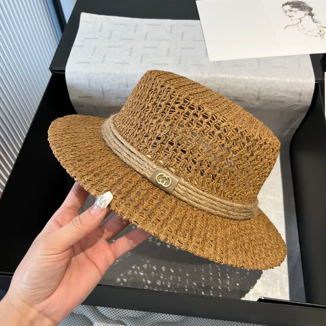 💰120¥ Gucci flat top hat, hollow sun hat, small top hat, head circumference 57cm
