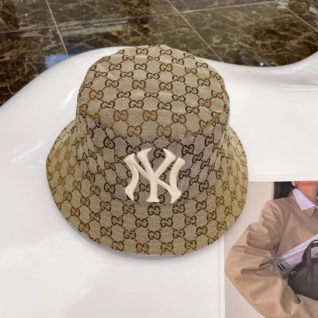 P76👒Gucci VS NY👒😍Gucci co-branded ny canvas hat, high-end goods, come to those who know the stuff, the hottest pattern in spring and summer 2020, walking sun umbrella, super high sun protection index, no makeup artifact, fisherman hat, great hat shape🤗