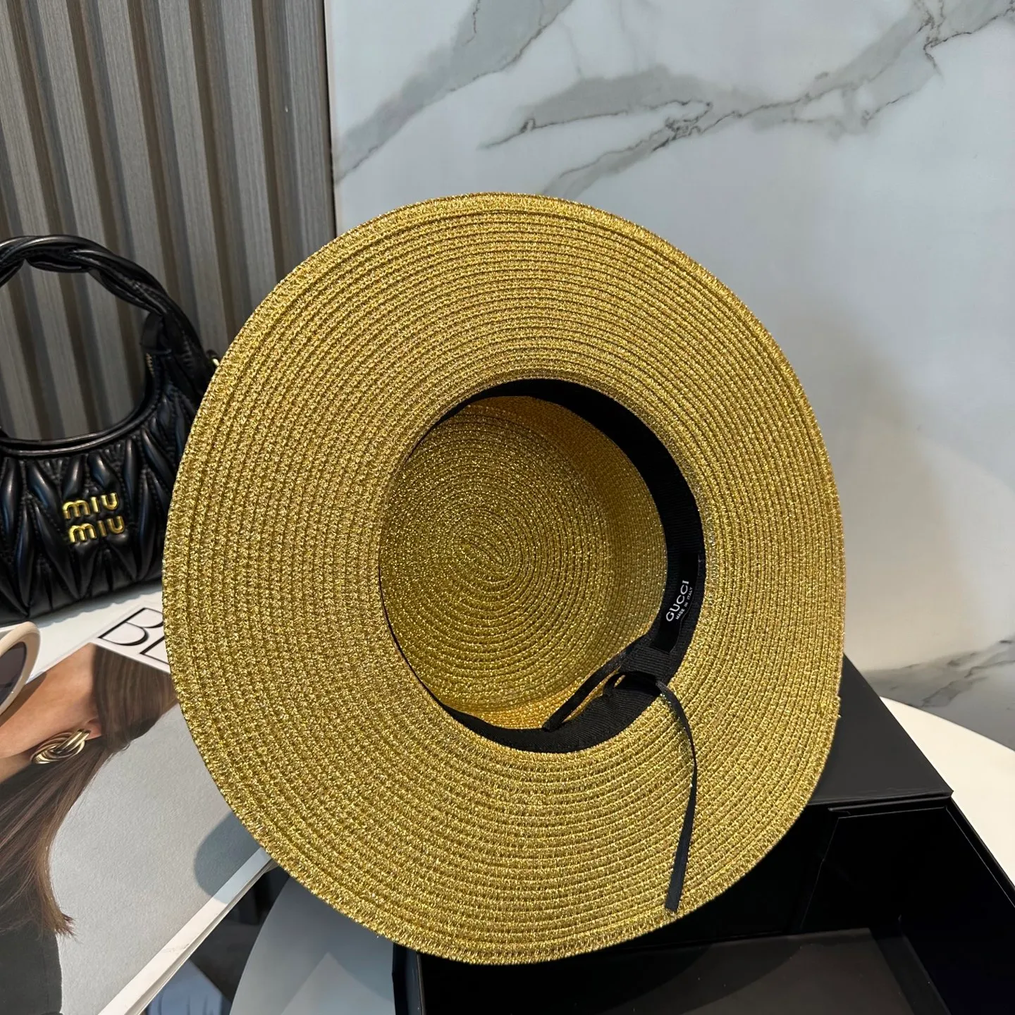 P66 Gucci new straw hat, advanced customization, lady style, attention to detail, sun protection and UV protection in summer, a must-have for travel, versatile and good-looking