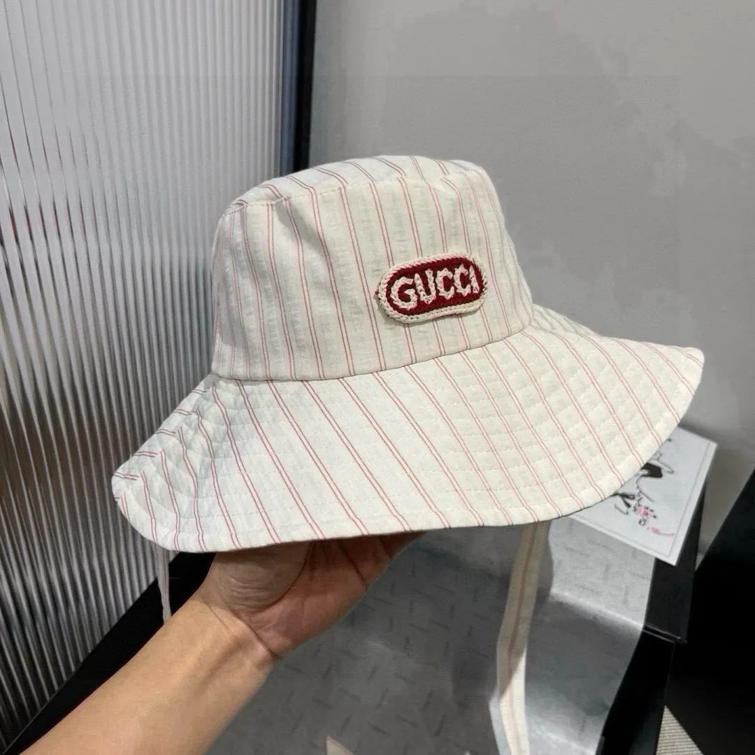 💰120¥ Gucci new fisherman hat, striped hat, head circumference 57cm
