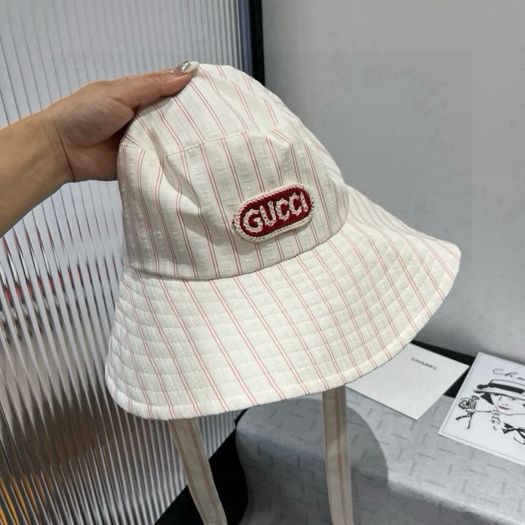 💰120¥ Gucci new fisherman hat, striped hat, head circumference 57cm