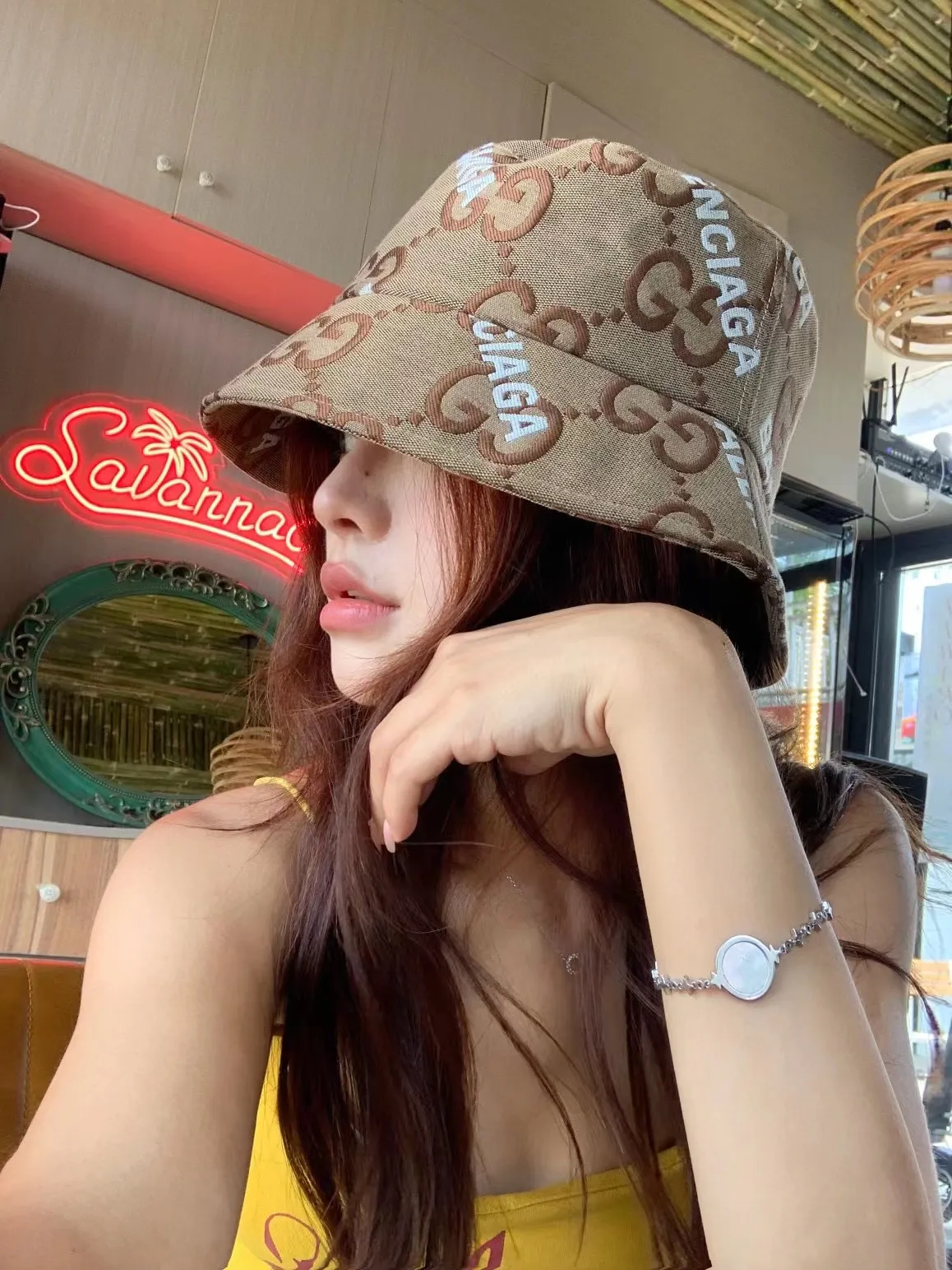 💰70¥ Gucci Balenciaga co-branded bucket hat