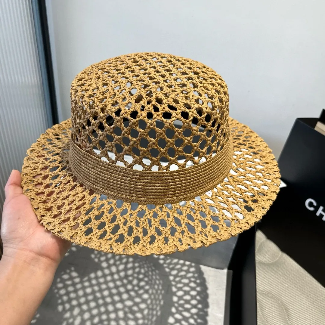 💰150¥ Gucci flat top hat, hollow sun hat, small top hat, head circumference 57cm