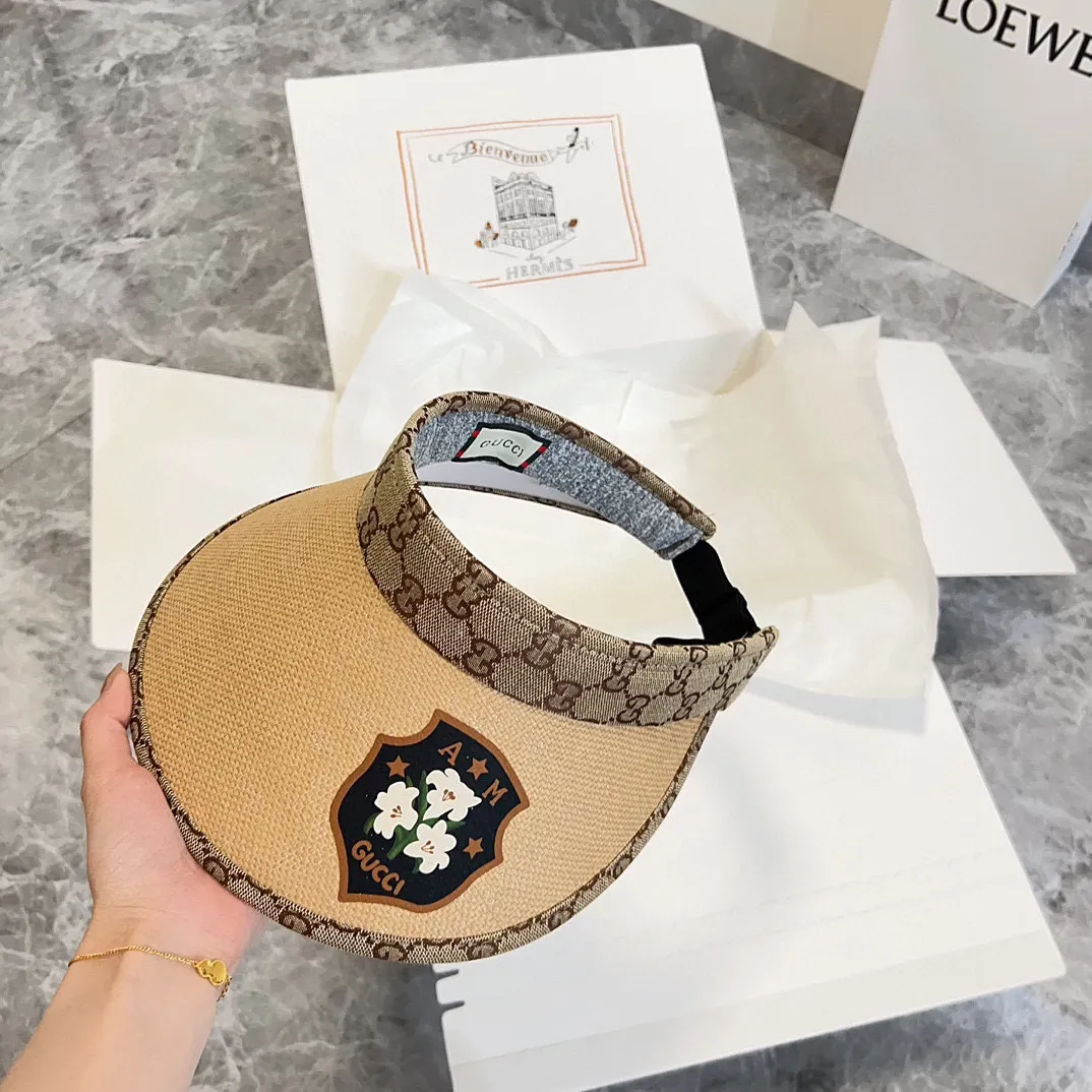 Special P90💛 Comes with dust bag [GUCCI Gucci] 2024 summer new style spliced ​​exclusive sun visor empty top hat, versatile style for men and women ~ casual outing artifact