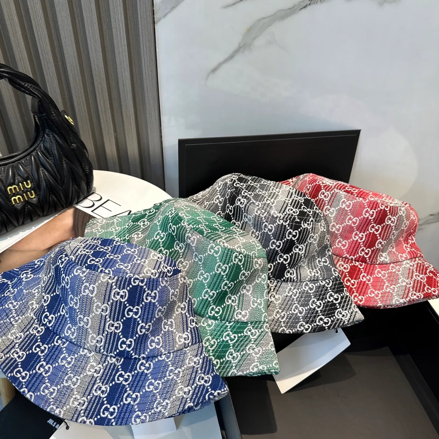 P60 GUCCI 2025 counter new jacquard fisherman hat, very trendy! Casual and sports style, classic production, super easy to match! Look small