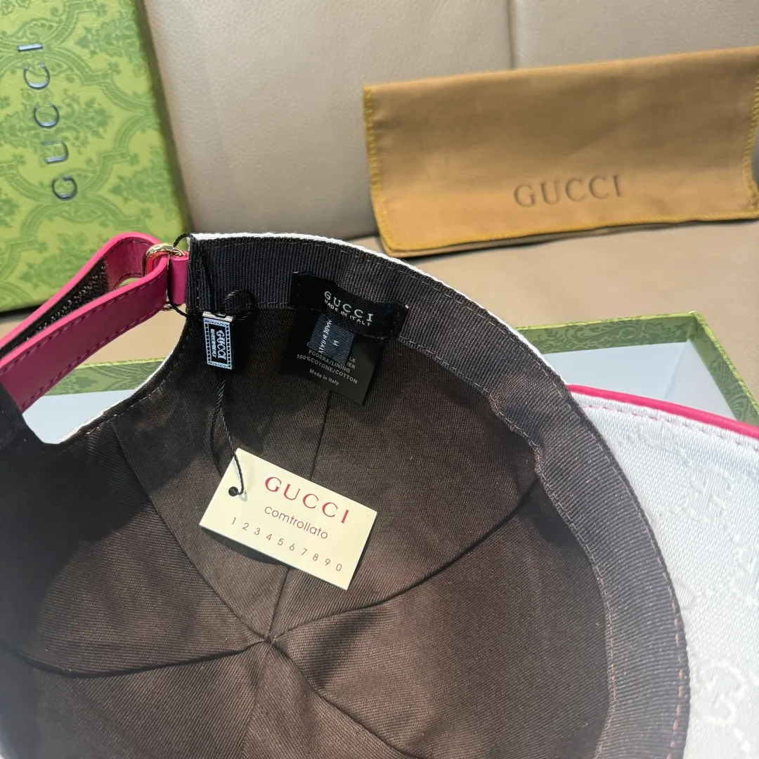 p90, Gucci (Gucci) new original baseball cap counter 1:1 mold customization! Original canvas fabric + first-layer cowhide, light and breathable! Actual photo, suitable for men and women, basic head circumference 56cm, adjustable patch.