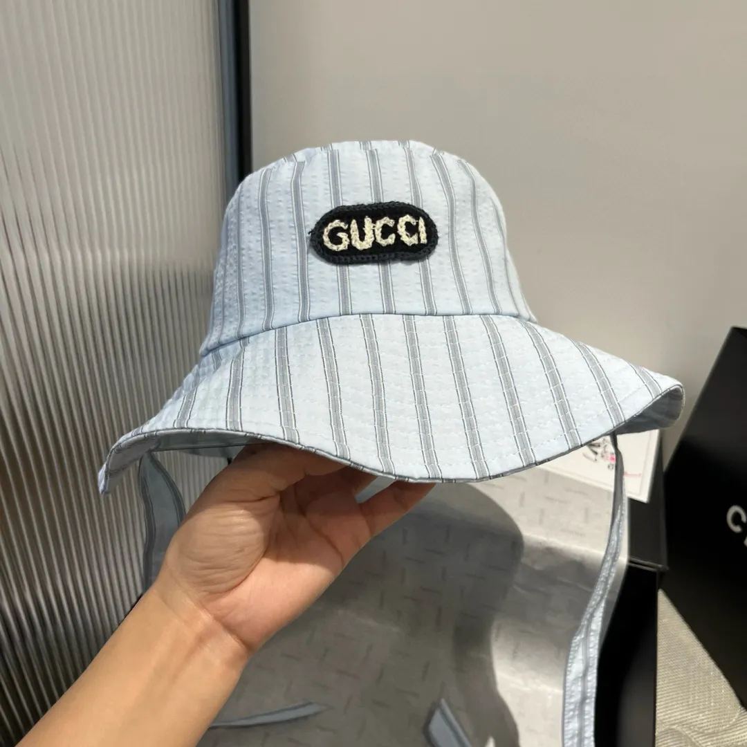 💰120¥ Gucci new fisherman hat, striped hat, head circumference 57cm