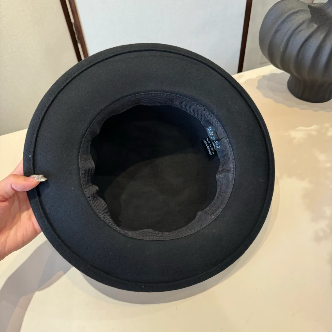 💰190¥ Gucci new wool top hat, flat top hat, 100% wool fabric 🦙%, head circumference 57cm