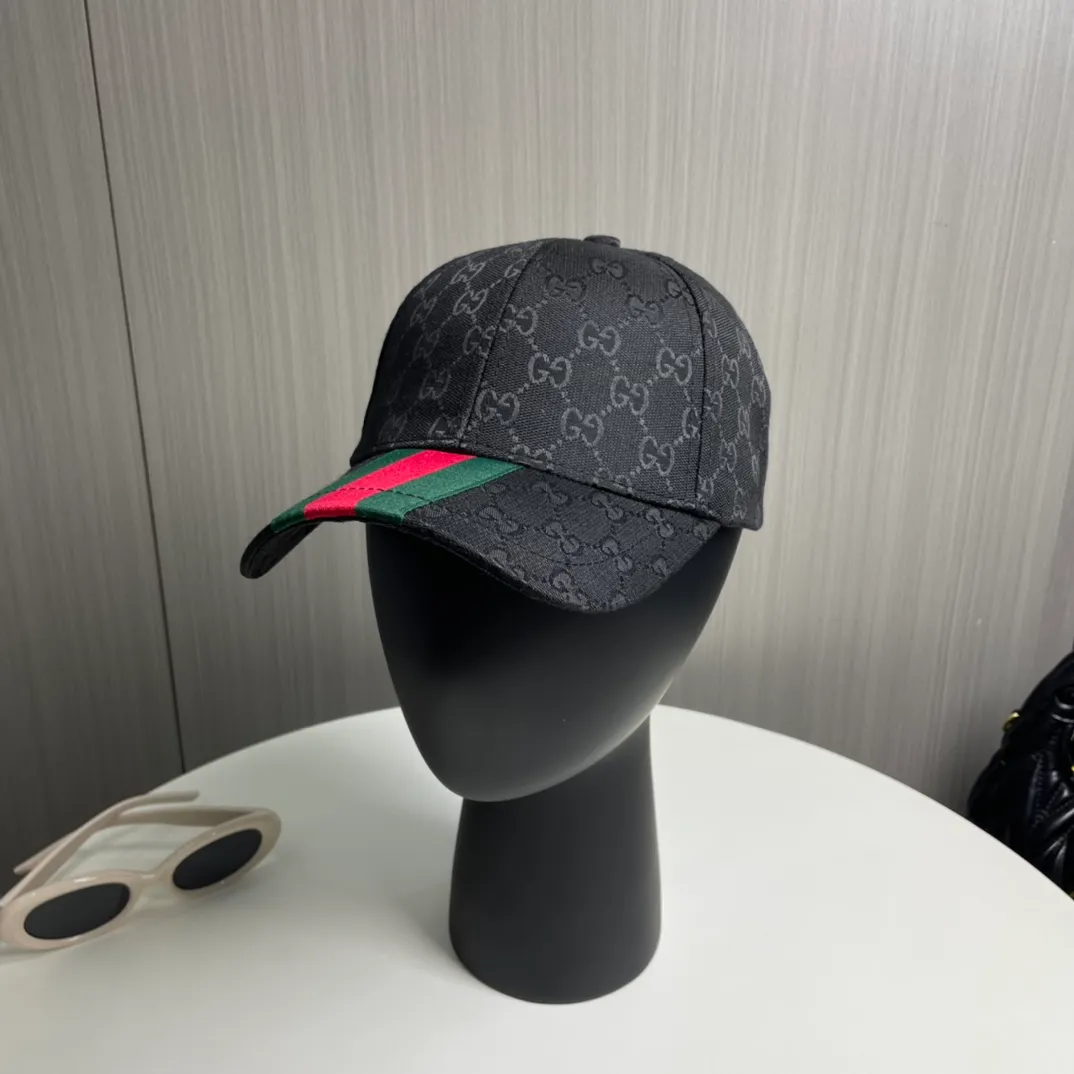 P56 [GUCCI Gucci]🌸2 official website is online simultaneously🎊 Korean version of the new British classic casual atmosphere customized model 1:1 original quality unisex baseball cap Meibang three-dimensional printed geological fabric high quality quality🔥🔥🔥