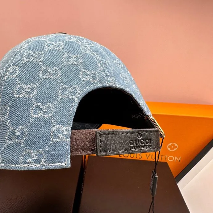P90 new model has arrived! Gucci (Gucci) double G denim jacquard, original denim fabric, the highest version, top original order, excellent quality, the same baseball cap as the official website, taken in kind, ready to ship quickly