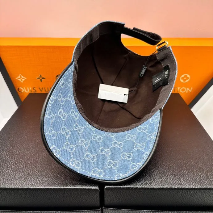 P90 new model has arrived! Gucci (Gucci) double G denim jacquard, original denim fabric, the highest version, top original order, excellent quality, the same baseball cap as the official website, taken in kind, ready to ship quickly