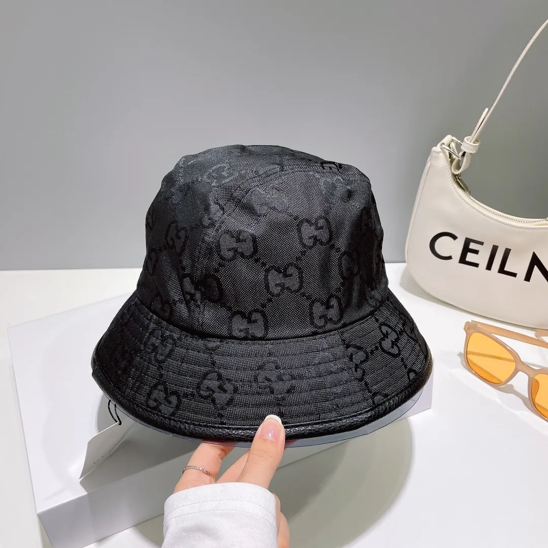 P70💰 High version GUCCI leather bucket hat synchronized with counters, hot shipments, super beautiful and easy to match, simple and elegant