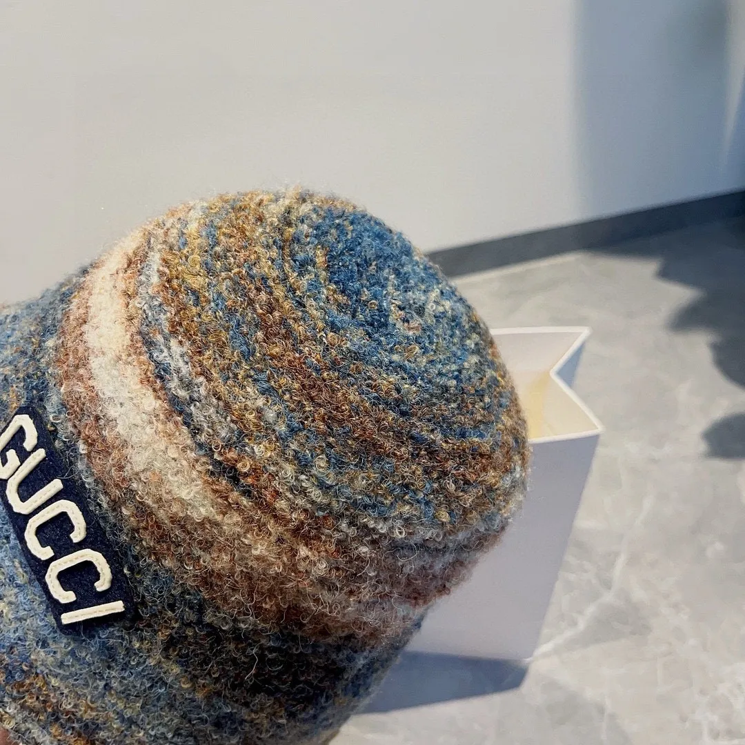 💰80¥ Gucci new hand-held bucket hat, colorful woolen hat, head circumference 57cm