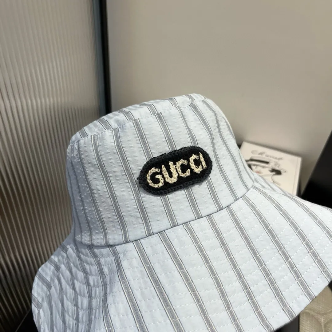 💰120¥ Gucci new fisherman hat, striped hat, head circumference 57cm