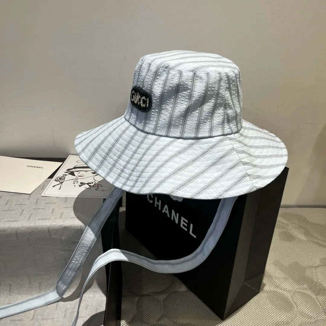 💰120¥ Gucci new fisherman hat, striped hat, head circumference 57cm