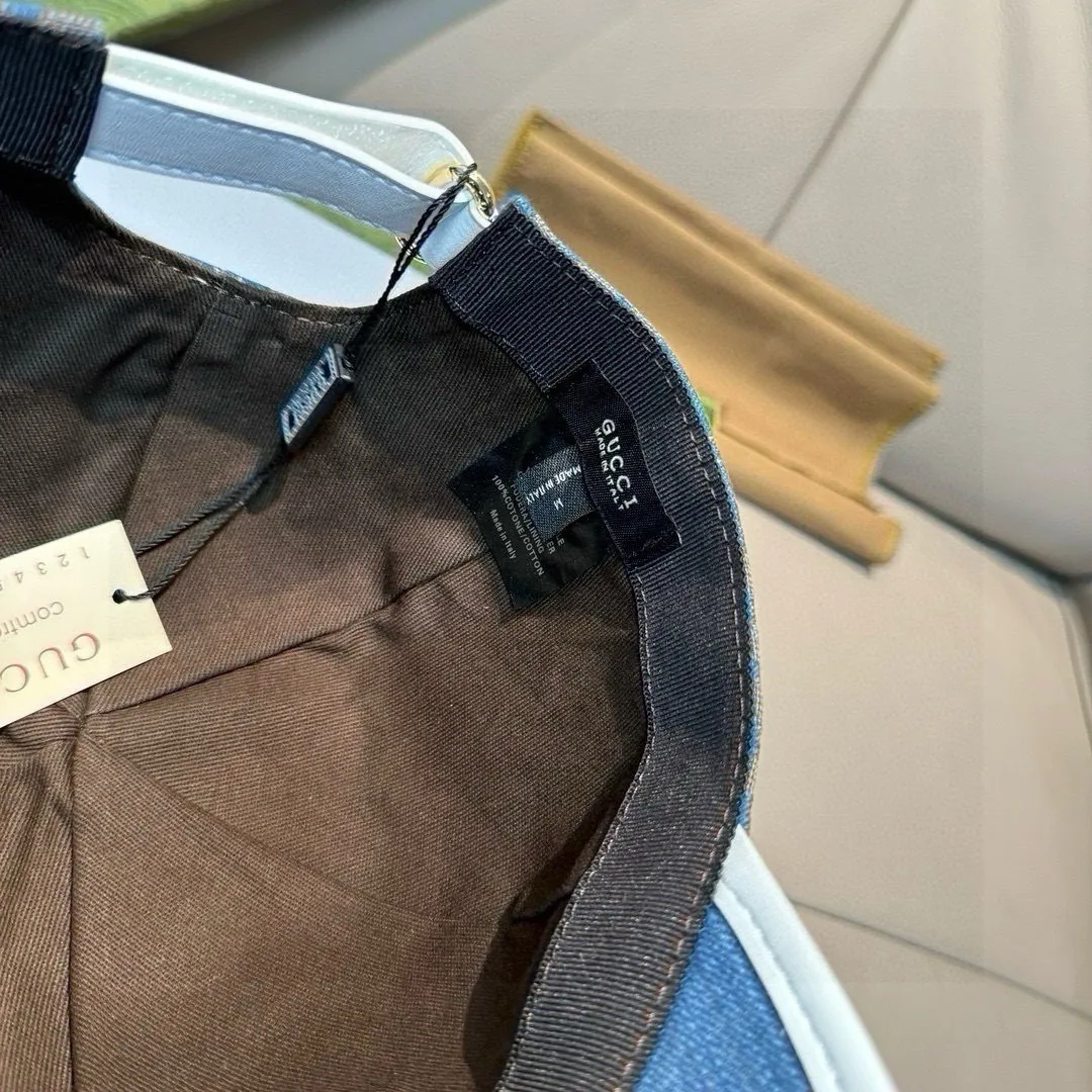 p90., Gucci Gucci’s new original baseball cap, large double G, 1:1 mold opening and customization at the counter, perfect matching pattern, original canvas fabric + first-layer cowhide, light and breathable! The basic head circumference is 56cm, and the patch is adjustable.