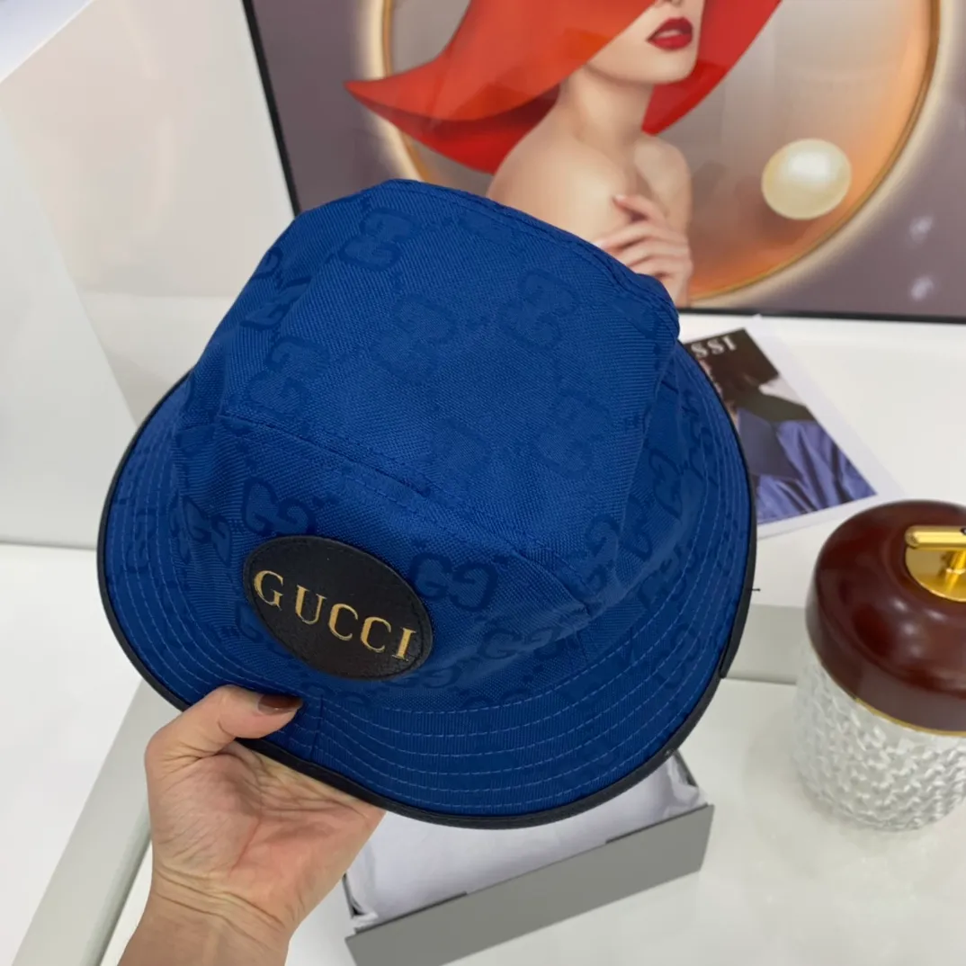 P80 counter synchronization GUCCI super popular fisherman hat, stylish and versatile, practical ~ GG presbyopic design, classic style will last forever, never tire of it, new colors and new technology, laser-like fabrics, high-end colors that will warm you🙅‍♂ High style matching items!