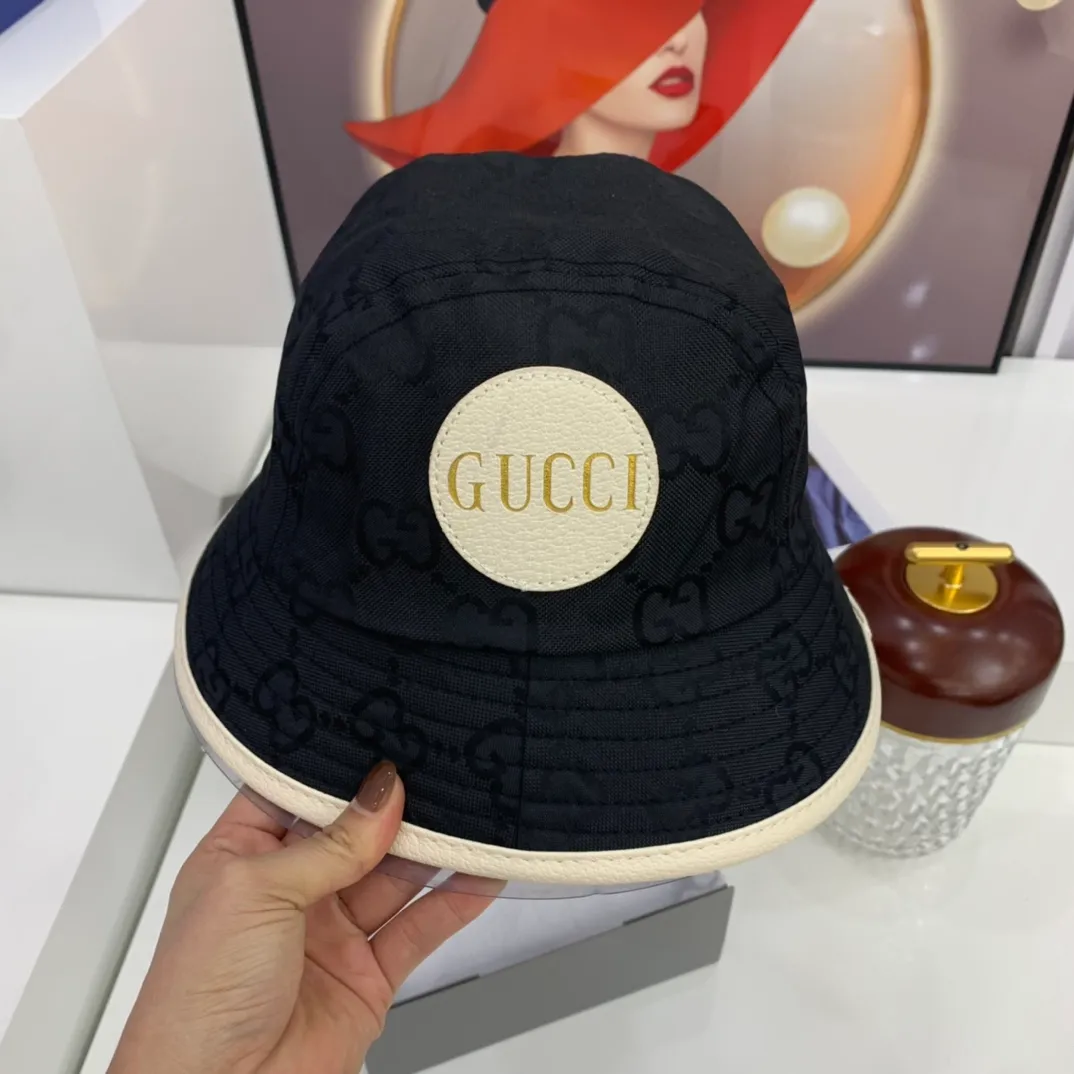 P80 counter synchronization GUCCI super popular fisherman hat, stylish and versatile, practical ~ GG presbyopic design, classic style will last forever, never tire of it, new colors and new technology, laser-like fabrics, high-end colors that will warm you🙅‍♂ High style matching items!