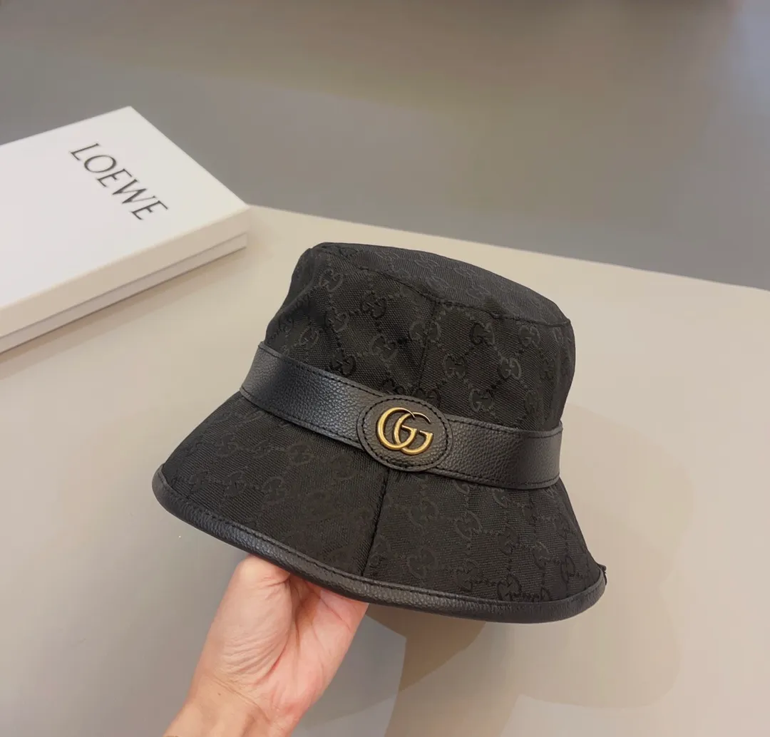 🉐️70💰 👒Gucci (Gucci) new original single bucket hat😍😍 Double G hemming, 1:1 mold customization, original canvas fabric + cowhide micro-label, pure cotton lining, light and breathable, real shot! Basic head circumference 56