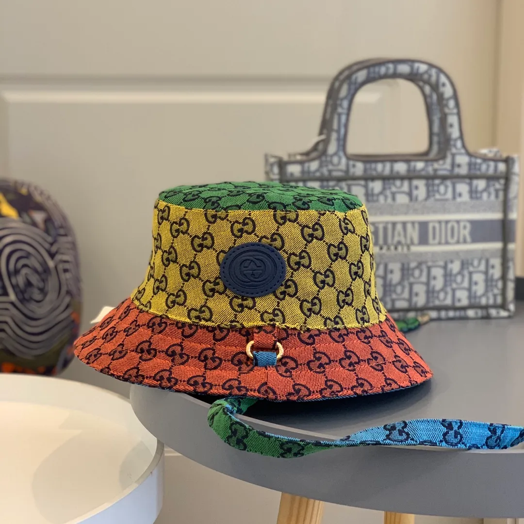 P90 2021 GUCCI bucket hat🧢Colorful stitching casual style, low-key luxury, super fashionable colors, trendy and versatile