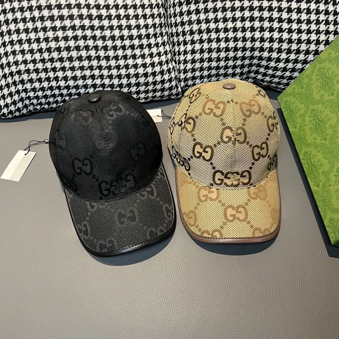 🉐️90, Gucci Gucci's new original baseball cap, large double G, 1:1 mold opening and customization at the counter, perfect pattern, original canvas fabric + first-layer cowhide, light and breathable! The basic head circumference is 56cm, and the patch is adjustable.