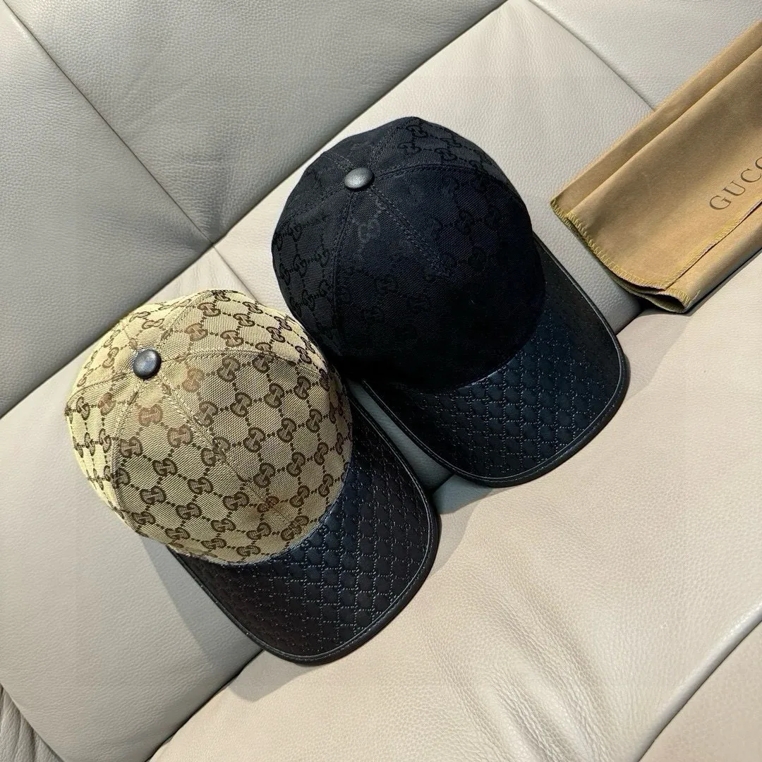 P90, Gucci (Gucci) classic original baseball cap, small double G cowhide stitching, 1:1 mold customization, excellent quality! The brim is embossed with first-layer cowhide, the quality is excellent! The basic head circumference is 56cm, the patch is adjustable, the original version is shipped in two colors from the counter, a hot seller!