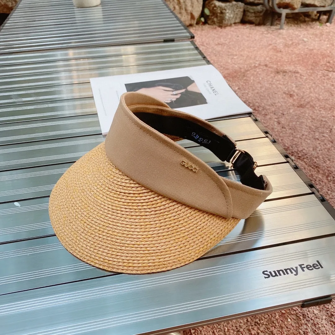 💰90¥ Gucci Gucci raffia empty top sun hat, sun headband, raffia hat