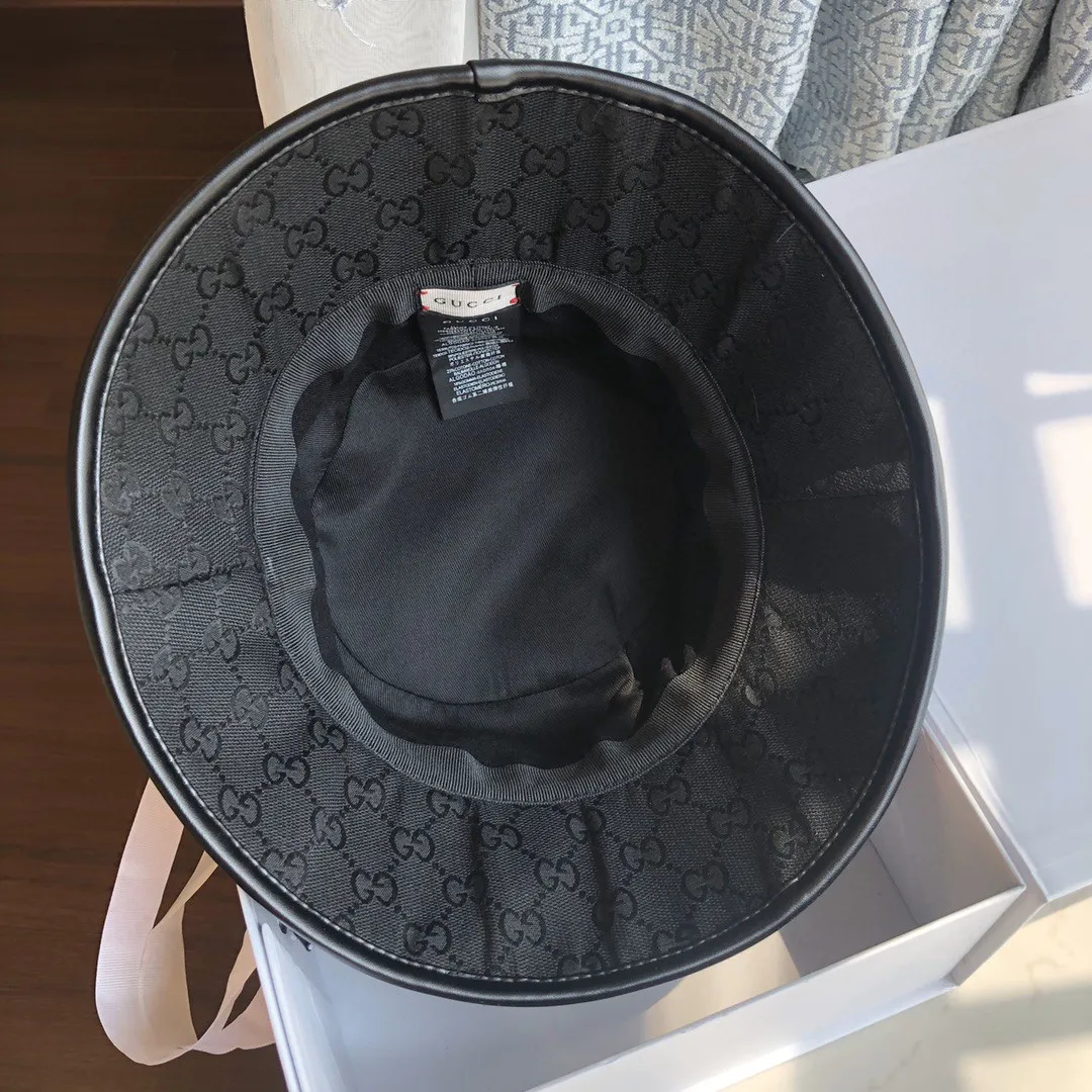 Special batch of 100 original Gucci official website new fisherman hats with large logo "with dust bag", cowhide edging, not the average quality in the market, often sold in counters, a must-have item for goddesses! The popularity is enough to show that this hat is loved by everyone! Chop your hands into [color]