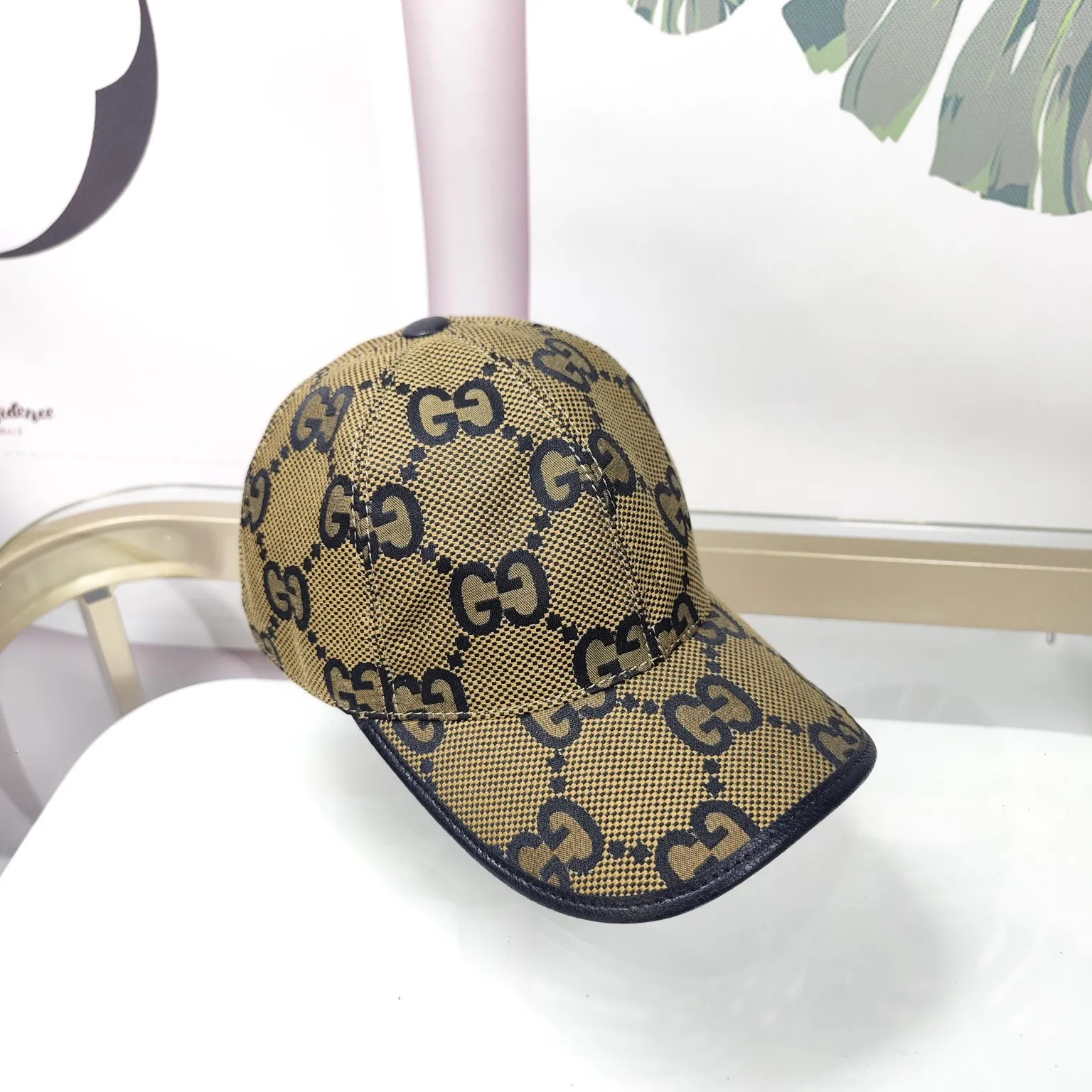 Batch 90 GUCCI--New GG [Fireworks] Big G high version with floral original single official website same style baseball cap