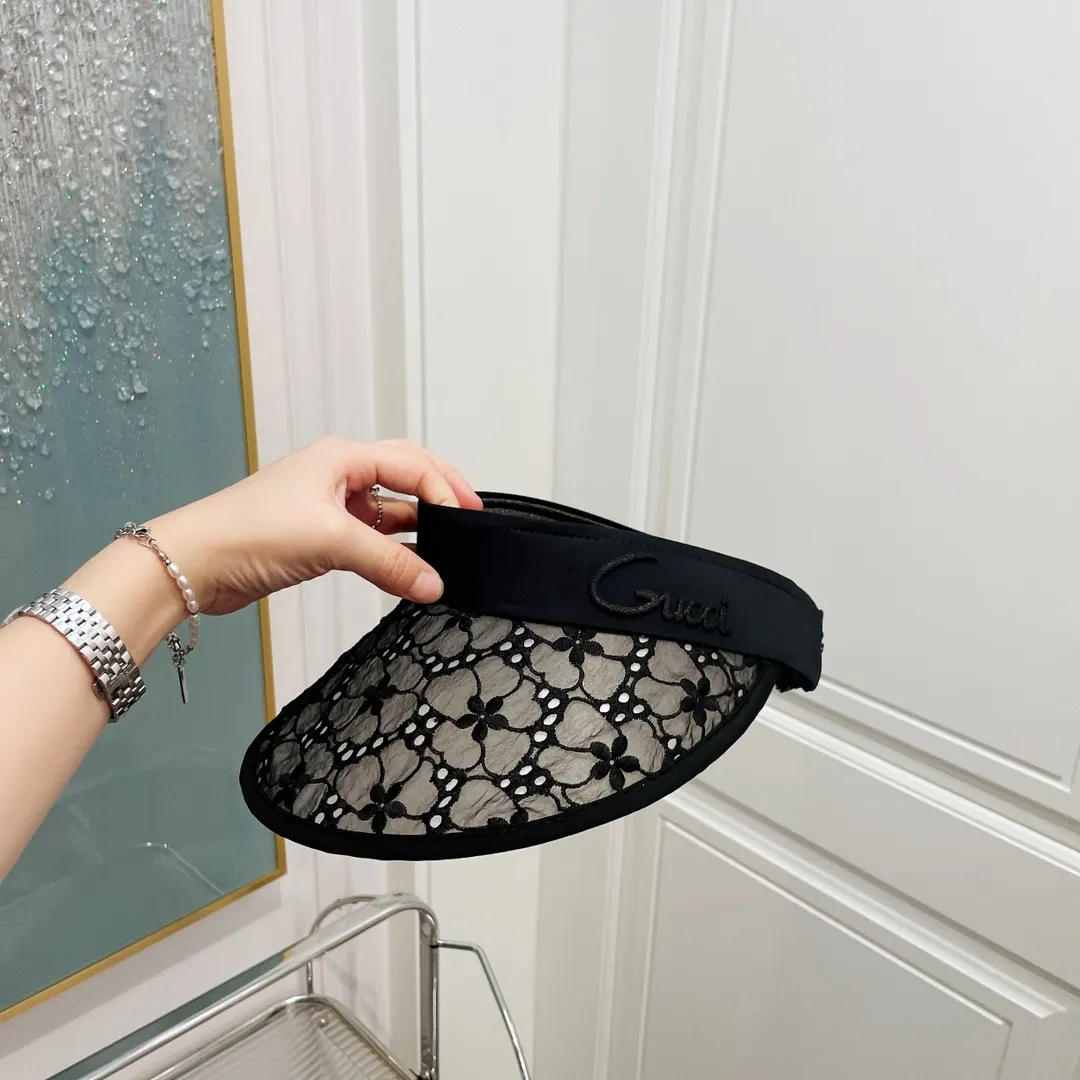 Special batch of 70 Gucci new lace double-layer empty top hats. Little fairies~fairy sweet and elegant empty top hats. UV-resistant empty tops | High-looking sunscreen items