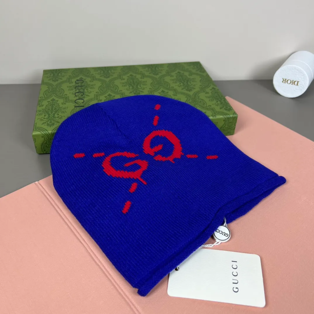 P46 with dust bag GUCCI Gucci original single hat official website new hairband decorative knitted hat, love][love] wool cashmere double-layer hat😱😘warm and fashionable, simple and elegant, more fashionable and high-end!