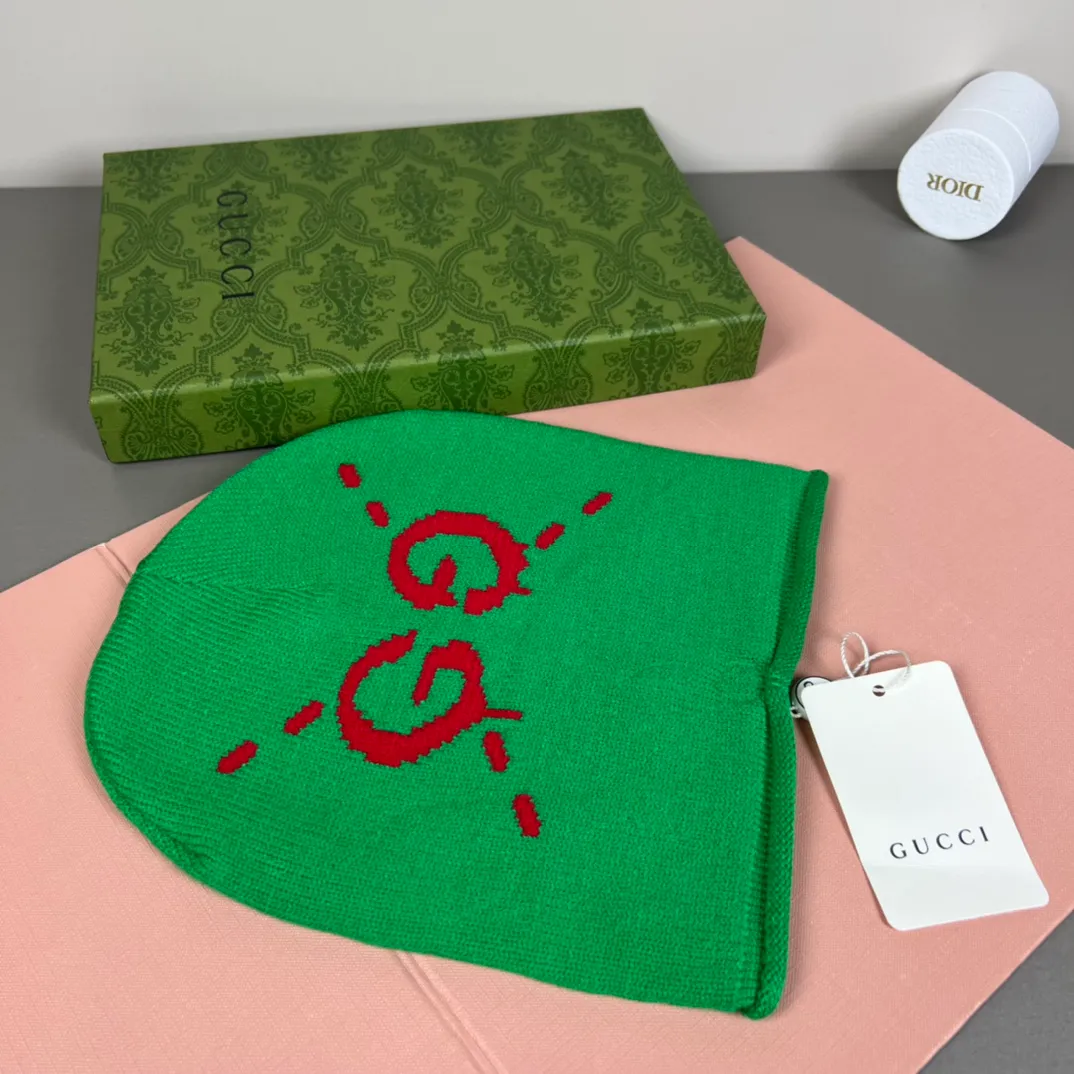 P46 with dust bag GUCCI Gucci original single hat official website new hairband decorative knitted hat, love][love] wool cashmere double-layer hat😱😘warm and fashionable, simple and elegant, more fashionable and high-end!