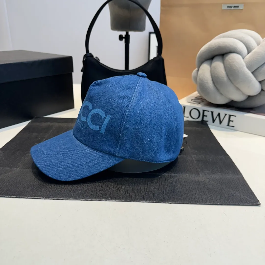 P80 GUCCI 2025 new washed denim baseball cap at the counter, very trendy! Casual and sports style, classic production, super easy to match!