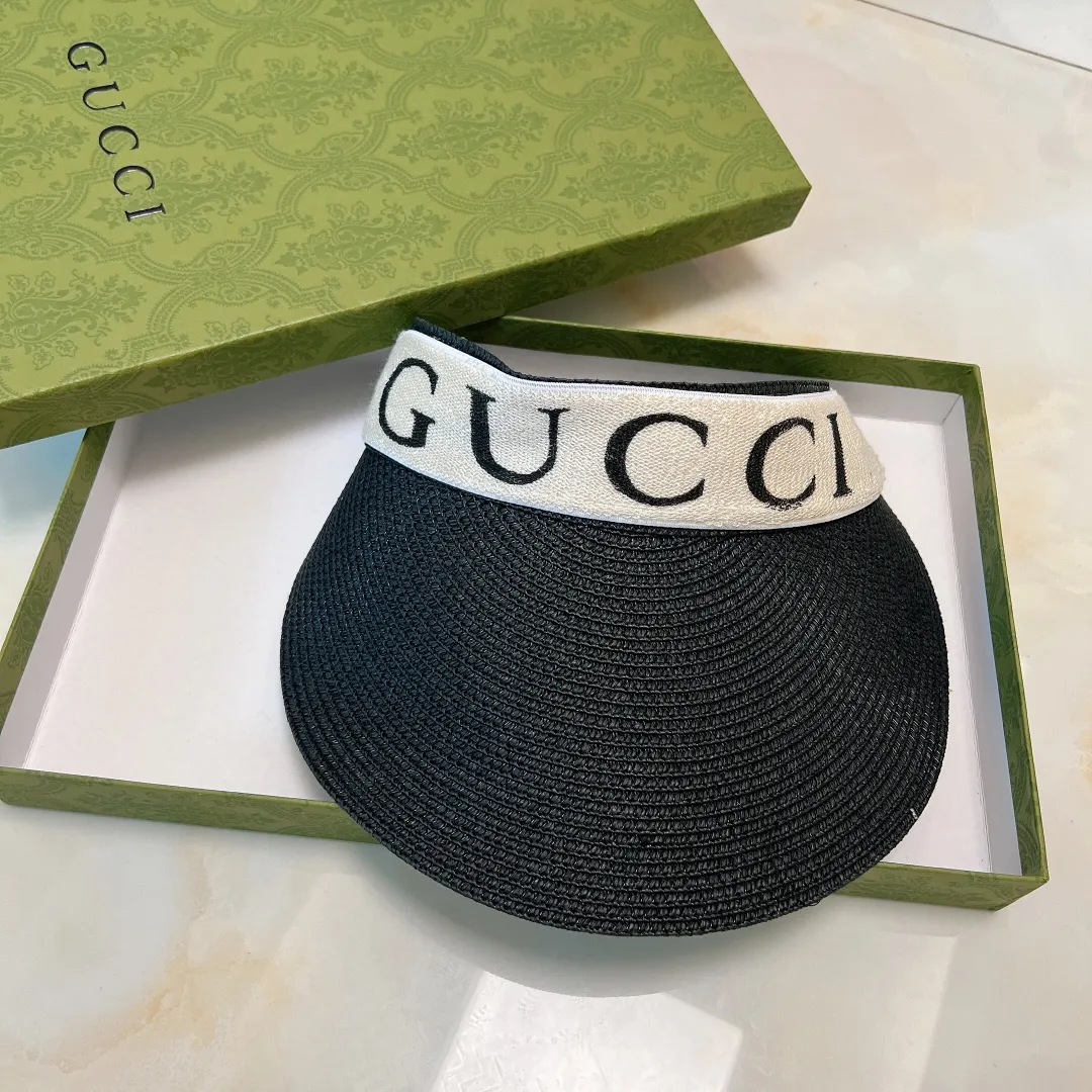 🉐60💛 Comes with dust bag [GUCCI] 2023 summer new hot visor empty top hat, shipped by big brands, super convenient! Good match! A must when going out on the street
