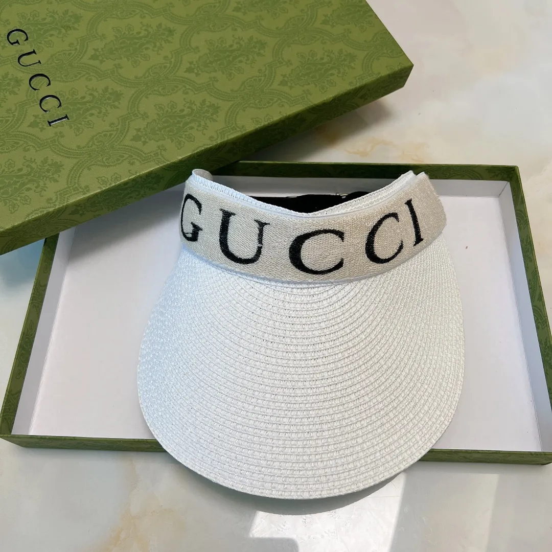 🉐60💛 Comes with dust bag [GUCCI] 2023 summer new hot visor empty top hat, shipped by big brands, super convenient! Good match! A must when going out on the street