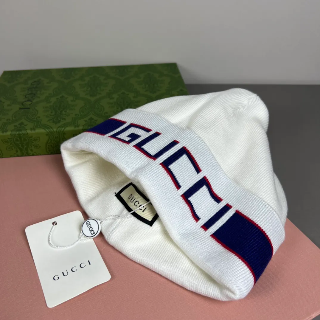 P50 with dust bag GUCCI Gucci original single hat official website new hairband decorative knitted hat, love][love] wool cashmere double-layer hat😱😘warm and fashionable, simple and elegant, more fashionable and high-end!