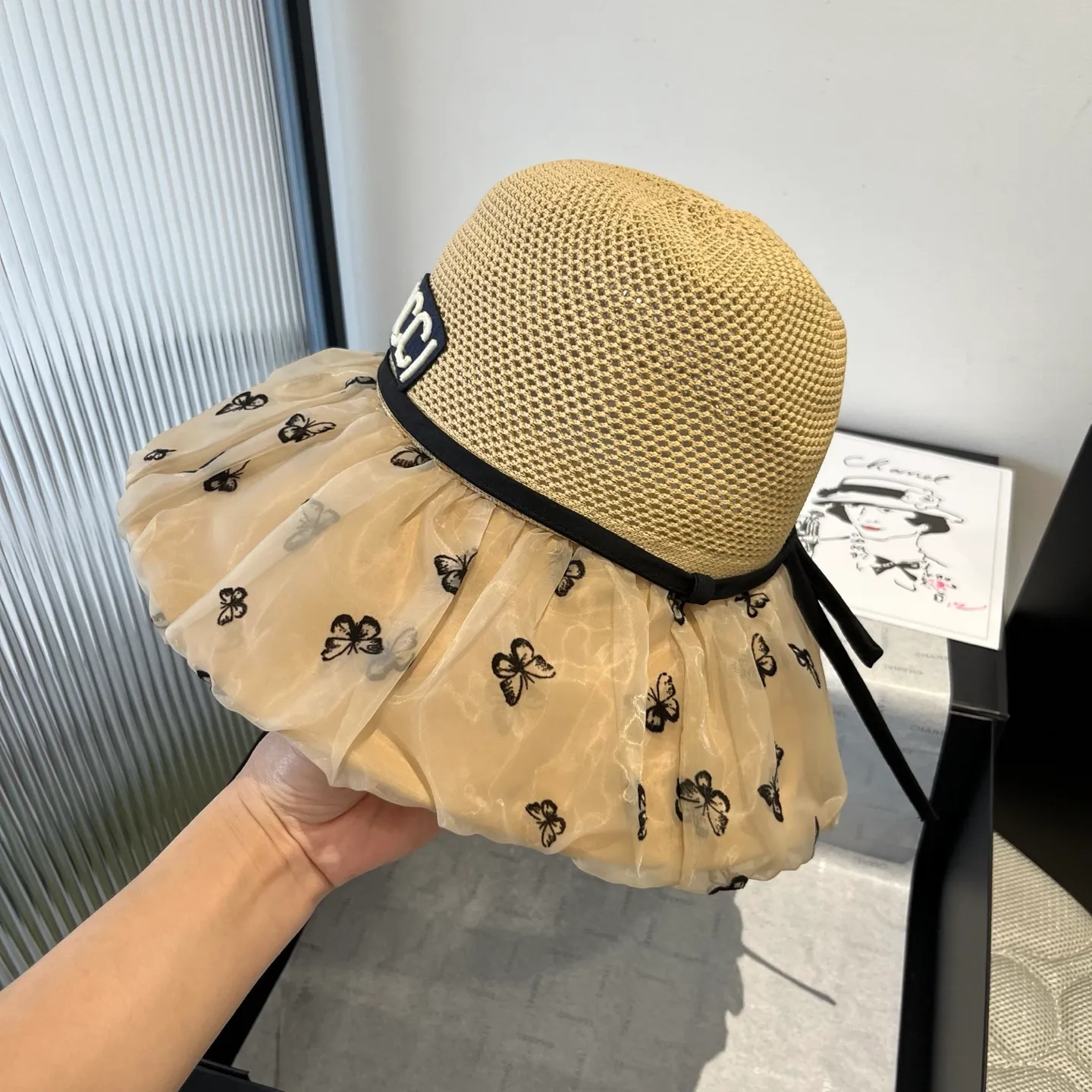💰120¥ Gucci new lantern hat, sunshade straw hat, anti-UV brim, head circumference 57cm