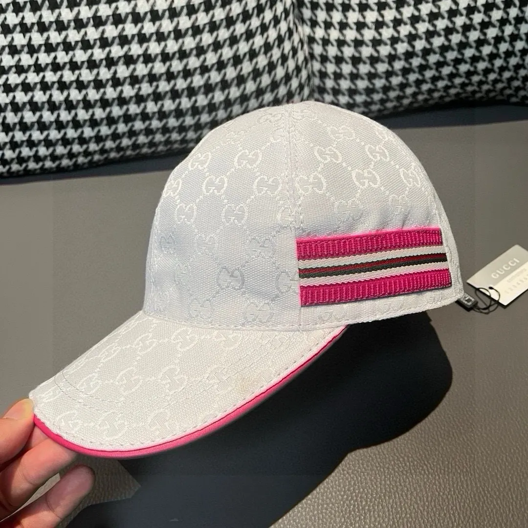p90, Gucci (Gucci) new original baseball cap counter 1:1 mold customization! Original canvas fabric + first-layer cowhide, light and breathable! Actual photo, suitable for men and women, basic head circumference 56cm, adjustable patch.