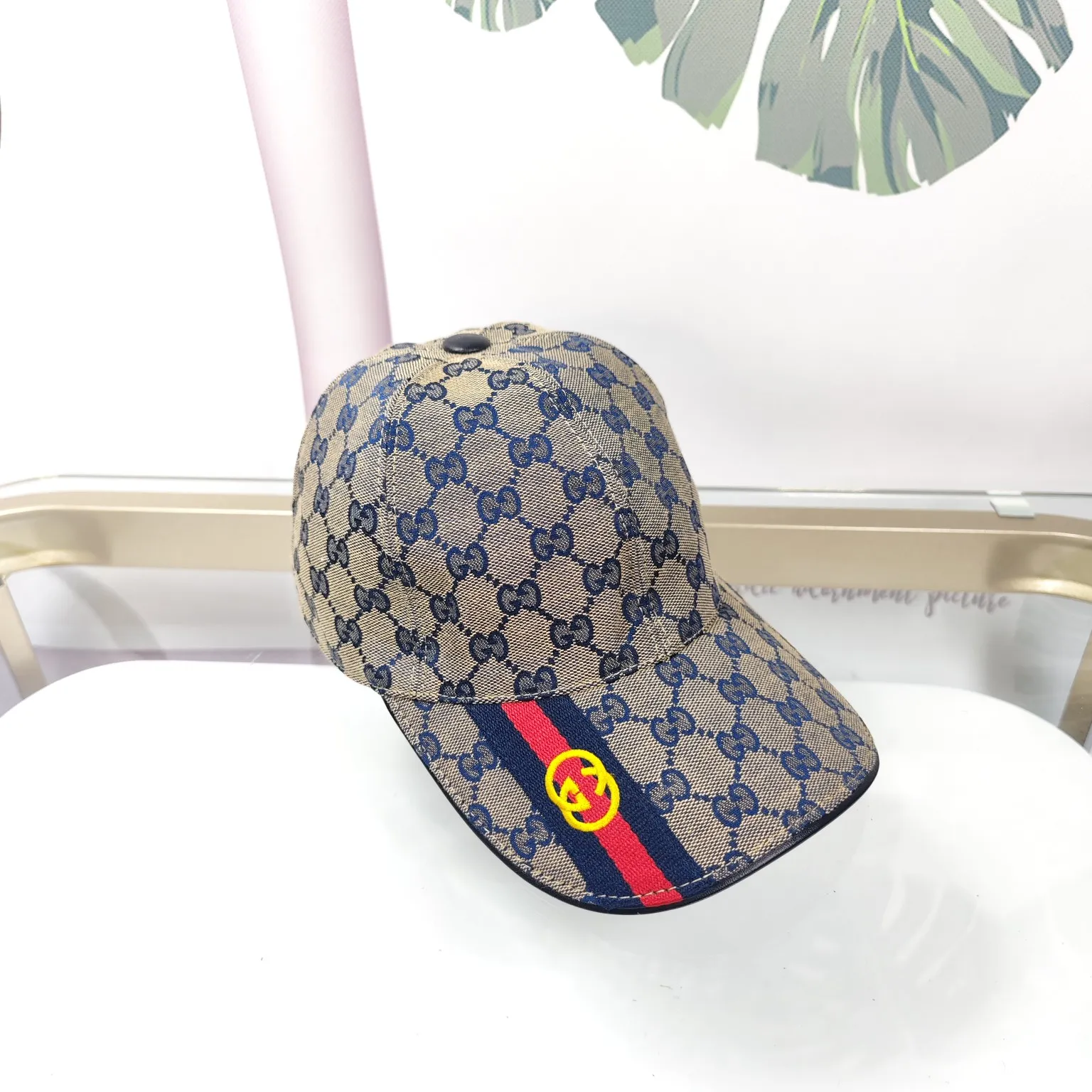 Batch 90 GUCCI--blue double G high version original single baseball cap