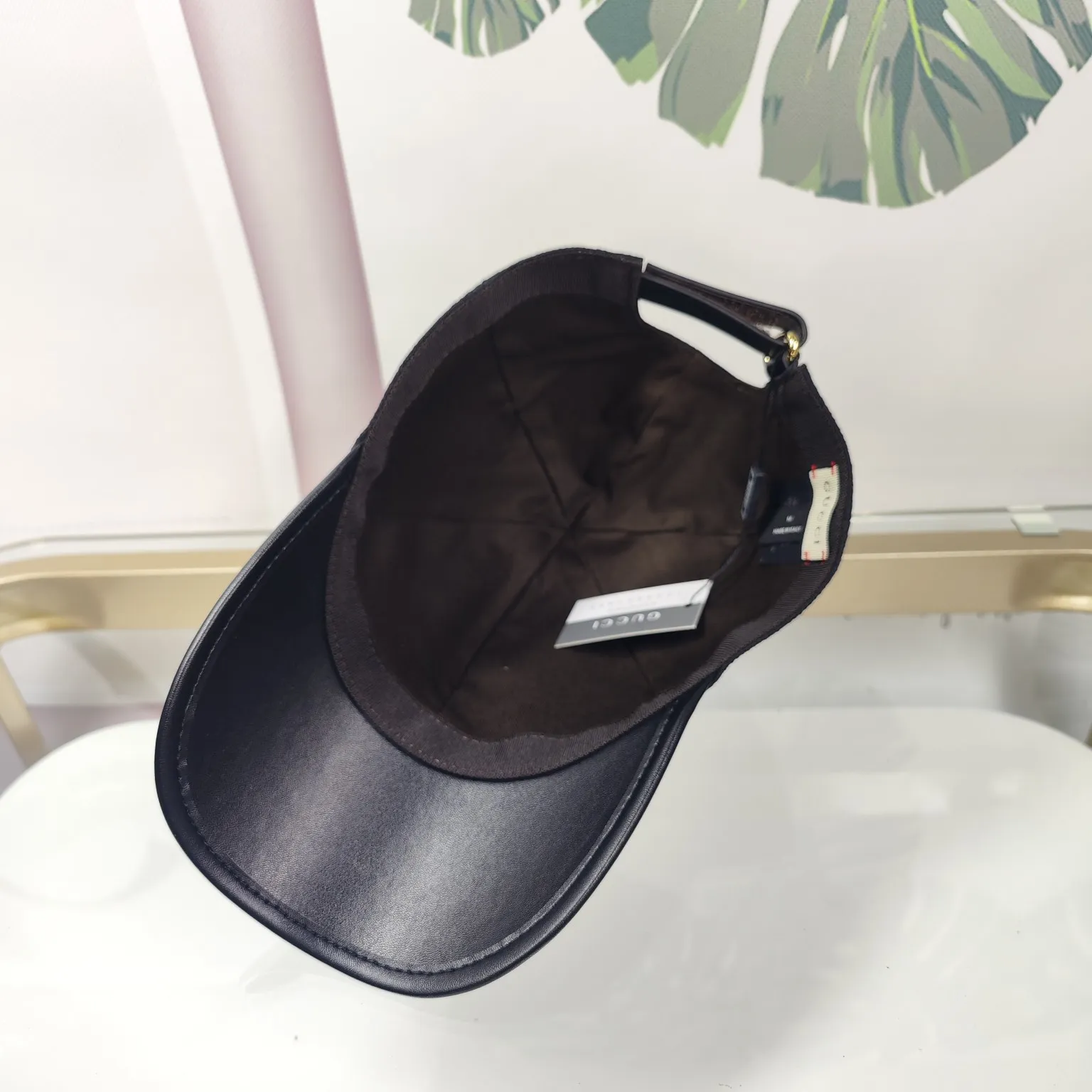Batch 90 GUCCI--high version embossed leather face flower original single baseball cap